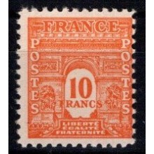 1944 Frankrig - AFA 646 - Triumfbuen - Farvede tal og møntbetegnelse - Postfrisk.